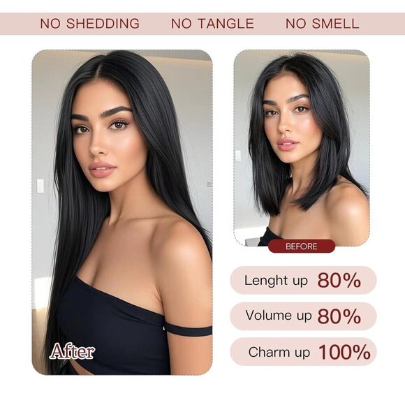 Real Human Hair Extensions Clip Ins 16 Inch Dark Brown 7 Pcs Seamless